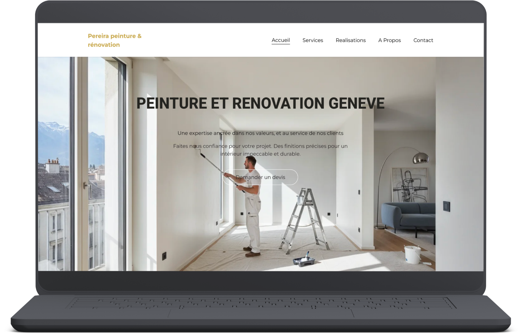 création site web entreprise peinture plâtrerie Pereira Genève